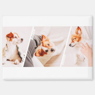 Aimant Noms de 3 photos modernes Cool Collage Multi Propr