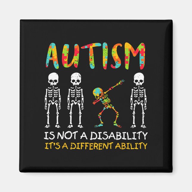 Aimant Non Handicap Capacité Différente Squelette Autisme (Devant)
