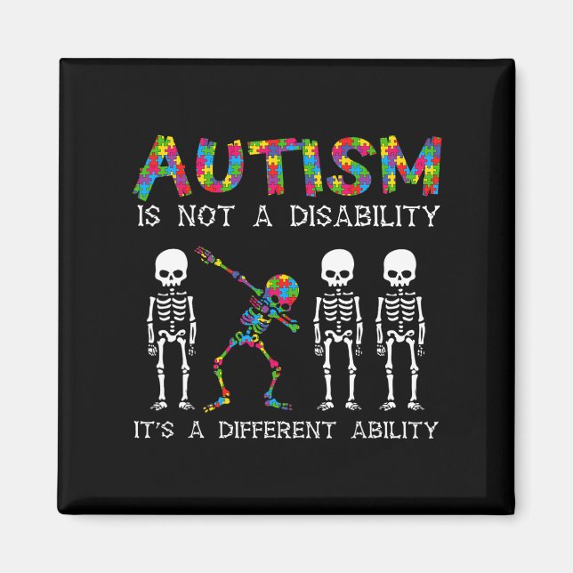 Aimant Non Handicap Capacité Différente Squelette Autisme (Devant)