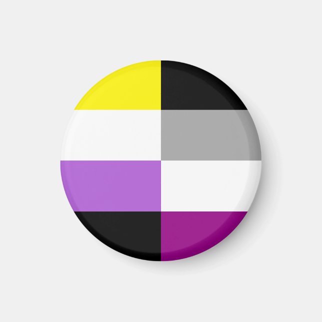 Aimant Nonbinary Asexual Dual Pride Flag (Devant)