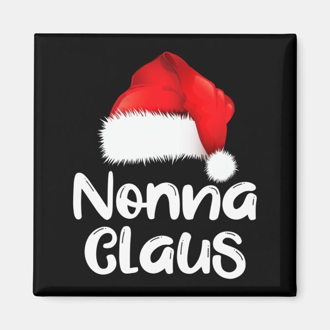 Aimant Nonna Claus Christmas Family Matching Santa Hat Pa (Devant)