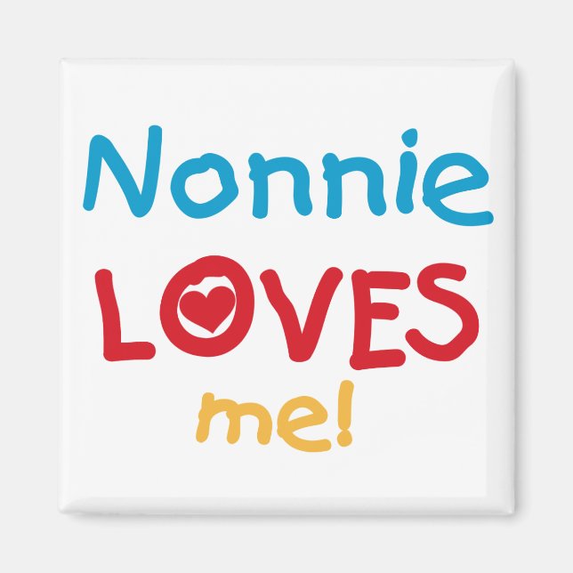 Aimant Nonnie aime moi t-shirts et cadeaux (Devant)