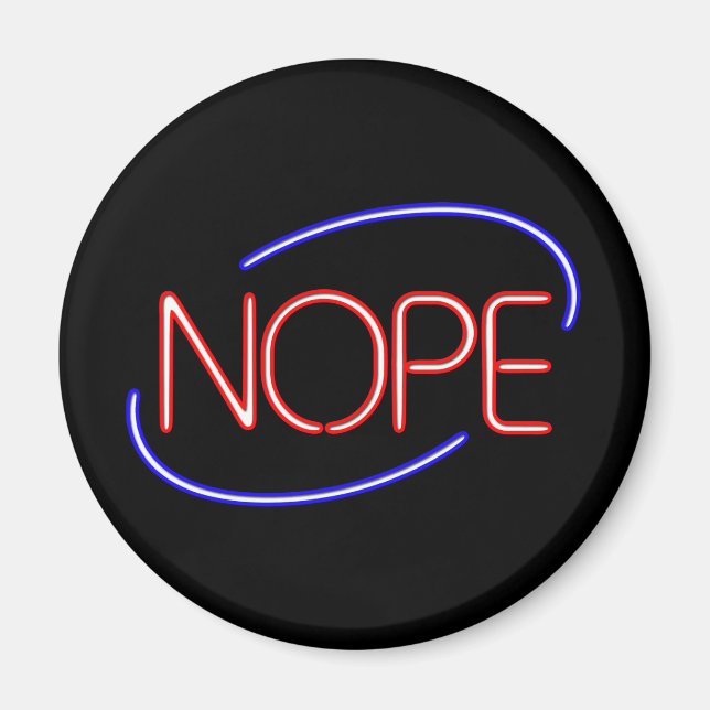 Aimant NOPE dans le style d'un néon Open Sign (Devant)