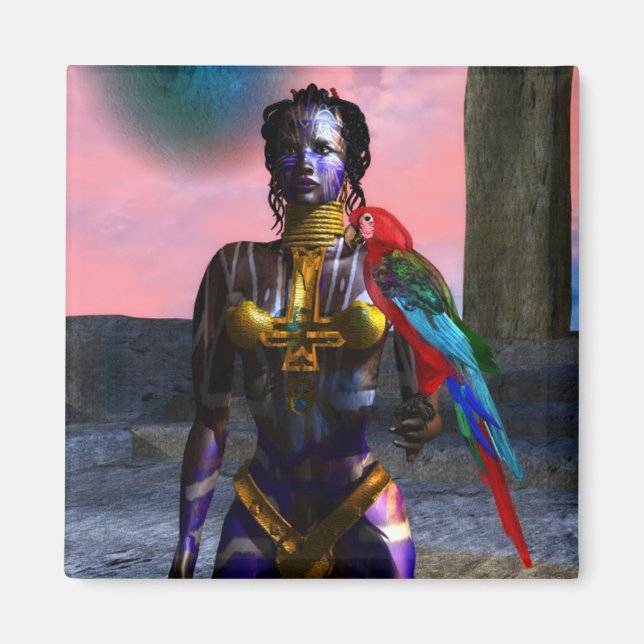 AIMANT NORA CYBER WARRIOR AVEC MACAW (Devant)