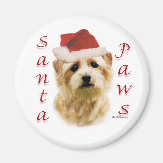 Aimant Norfolk Terrier Père Noël Paws (Devant)