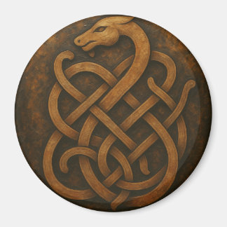 Aimant Norse Wolf Sigil - Viking Rune Art sur pierre noir