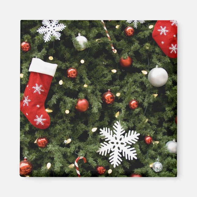 Aimant North America. Christmas decorations on tree. 2 (Devant)