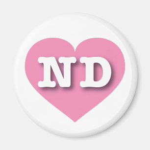 Aimant North Dakota Pink Heart - J'aime ND