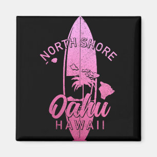 Aimant North Shore Oahu Hawaï Planche de Surf Surfant Sur