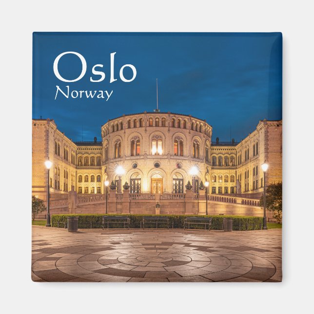 Aimant Norvège Oslo Bâtiment De Stockage La Nuit (Devant)