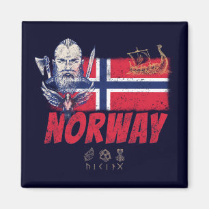 Aimant Norvège Vive Drapeau Vintage Et Souvenir De Navire