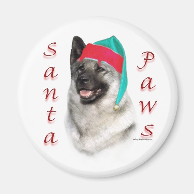 Aimant Norvégien Elkhound Père Noël Paws (Devant)