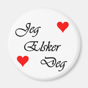 Aimant Norvégien "je t'aime" degrés de Norsk "Jeg Elske