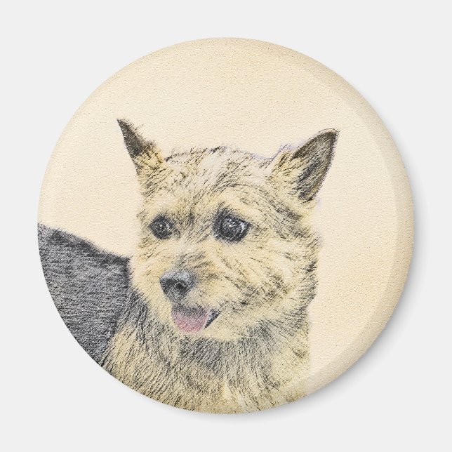 Aimant Norwich Terrier Peinture - Cute Original Chien Art (Devant)