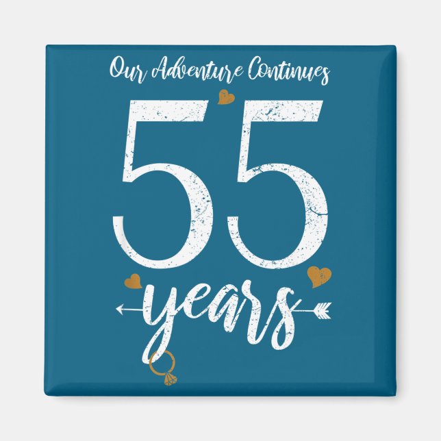 Aimant Nos aventures continuent 55 ans - 55e mariage a (Devant)