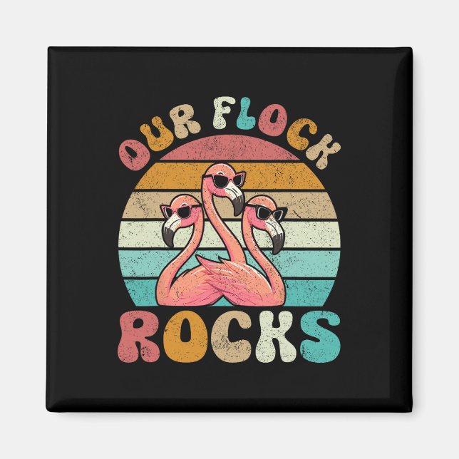Aimant Nos Flock Rocks Flamant rose Correspondant Vacance (Devant)