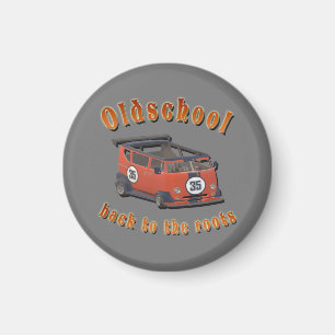 Aimant Nostalgic Oldschool, Oldtimer van red grey