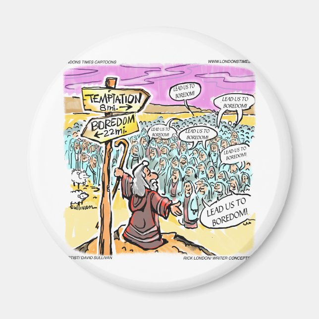 Aimant Not To Temptation? Funny Gifts Cards & Tees (Devant)