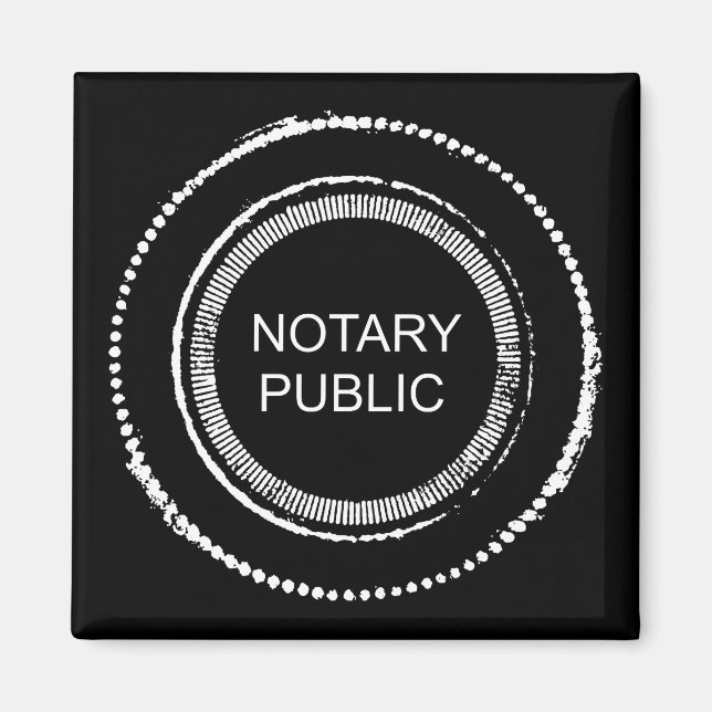 Aimant Notaire Public Perturbé Sceau Rond (Devant)