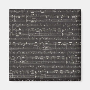 Aimant note de musique noire vintage Motif Musicien