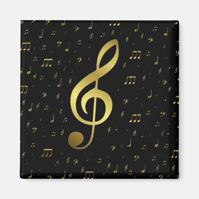 Aimant notes de musique or (Devant)