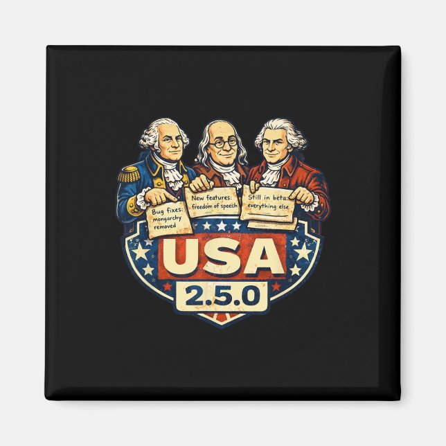 Aimant Notes de patch Usa 2.5.0 Pères fondateurs Drôle  (Devant)