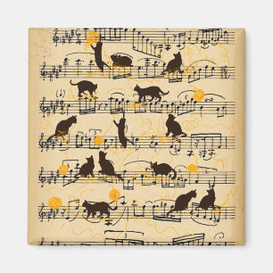 Aimant Notes musicales et chatons
