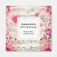 Notes musicales et design Vintage Rose
