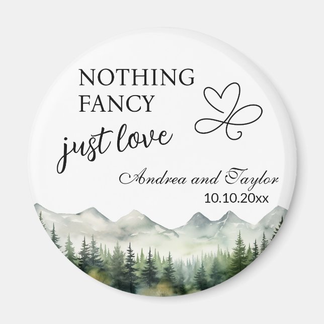 Aimant Nothing Fancy Just Love Elegant Wedding favor (Devant)