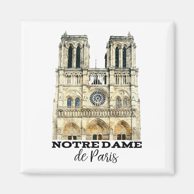 Aimant Notre-Dame de Paris Souvenir France Cathédrale (Devant)
