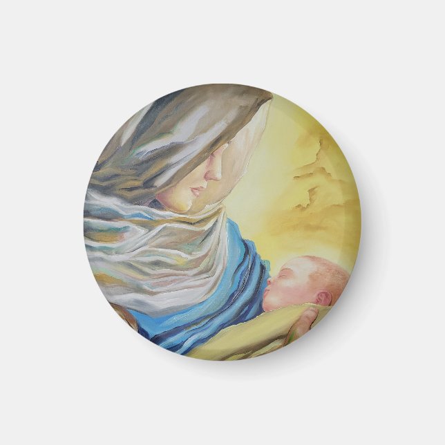 Aimant Notre Dame du Silence tenant le bébé Jésus (Devant)