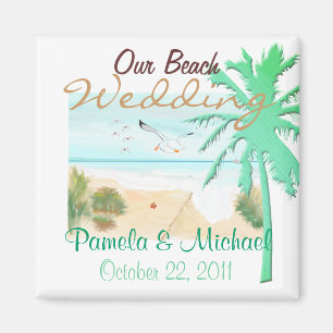 Aimant Notre mariage de plage