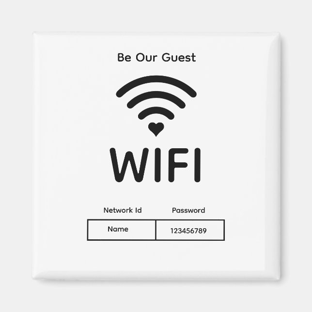Aimant Notre mot de passe Wifi invité  (Devant)