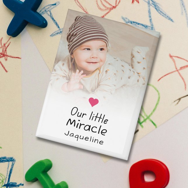 Aimant Notre petit miracle Nouveau-né bébé photo Keepsaké (Créateur téléchargé)