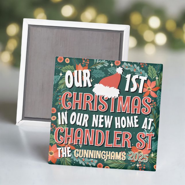 Aimant Notre premier Noël dans notre nouvelle maison Trés (Créateur téléchargé)