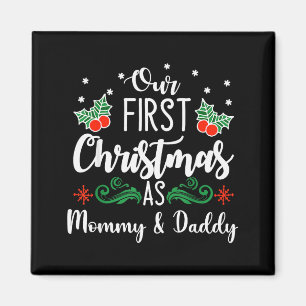 Aimant Notre premier Noël en tant que maman et papa