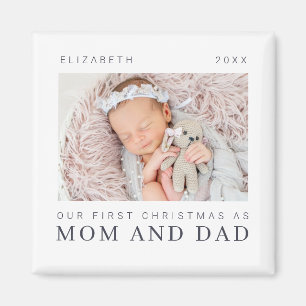 Aimant Notre premier Noël en tant que maman et papa Chic