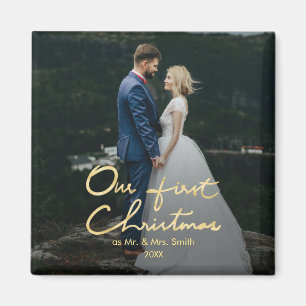 Aimant Notre premier Noël en tant que Monsieur. & Mme   P