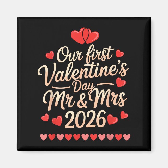 Aimant Notre premier Saint-Valentin en tant que M. et Mme (Devant)