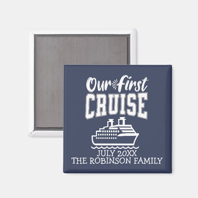 Aimant Notre premier voyage en famille de croisière Souve (Recto/Verso)