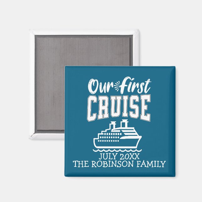 Aimant Notre premier voyage en famille de croisière Souve (Recto/Verso)