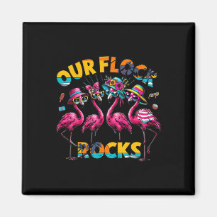Aimant Notre troupe rock Flamingo Vacances d'été Famille