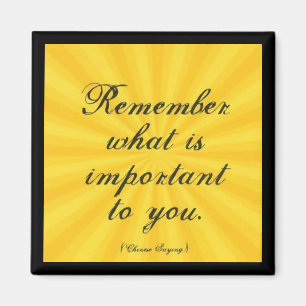 Aimant "N'Oubliez Pas Ce Qui Est Important Pour Vous"