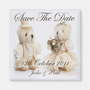 Aimant Nounours de jeune mariée et de marié - faites