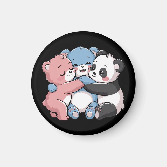 Aimant Nounours mignons avec Panda (Devant)
