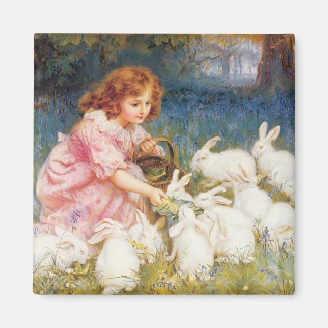 Aimant Nourrir les lapins (Devant)