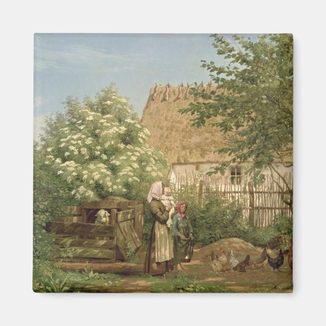 Aimant Nourrir les poulets (Devant)