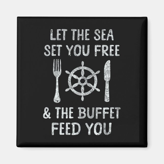 Aimant Nourriture de buffet de croisière drôle amateur de (Devant)