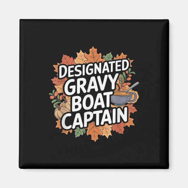 Aimant Nourriture drôle de Thanksgiving - Capitaine de la (Devant)