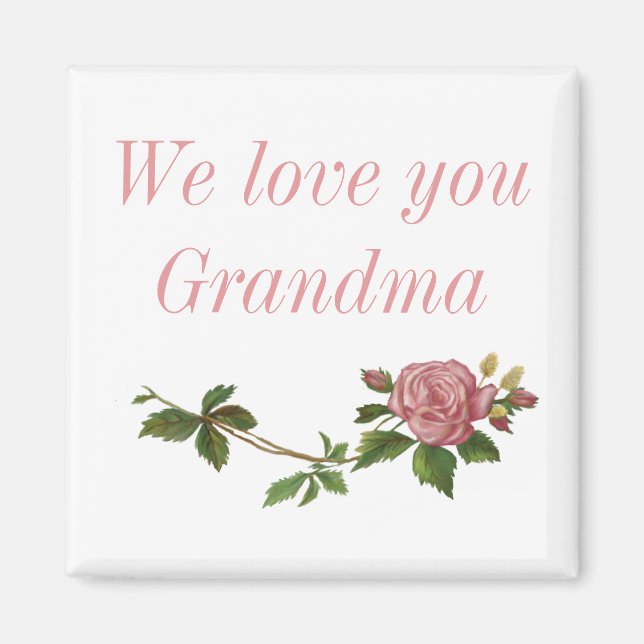 Aimant Nous aimons grand-mère, rose Vintage (Devant)